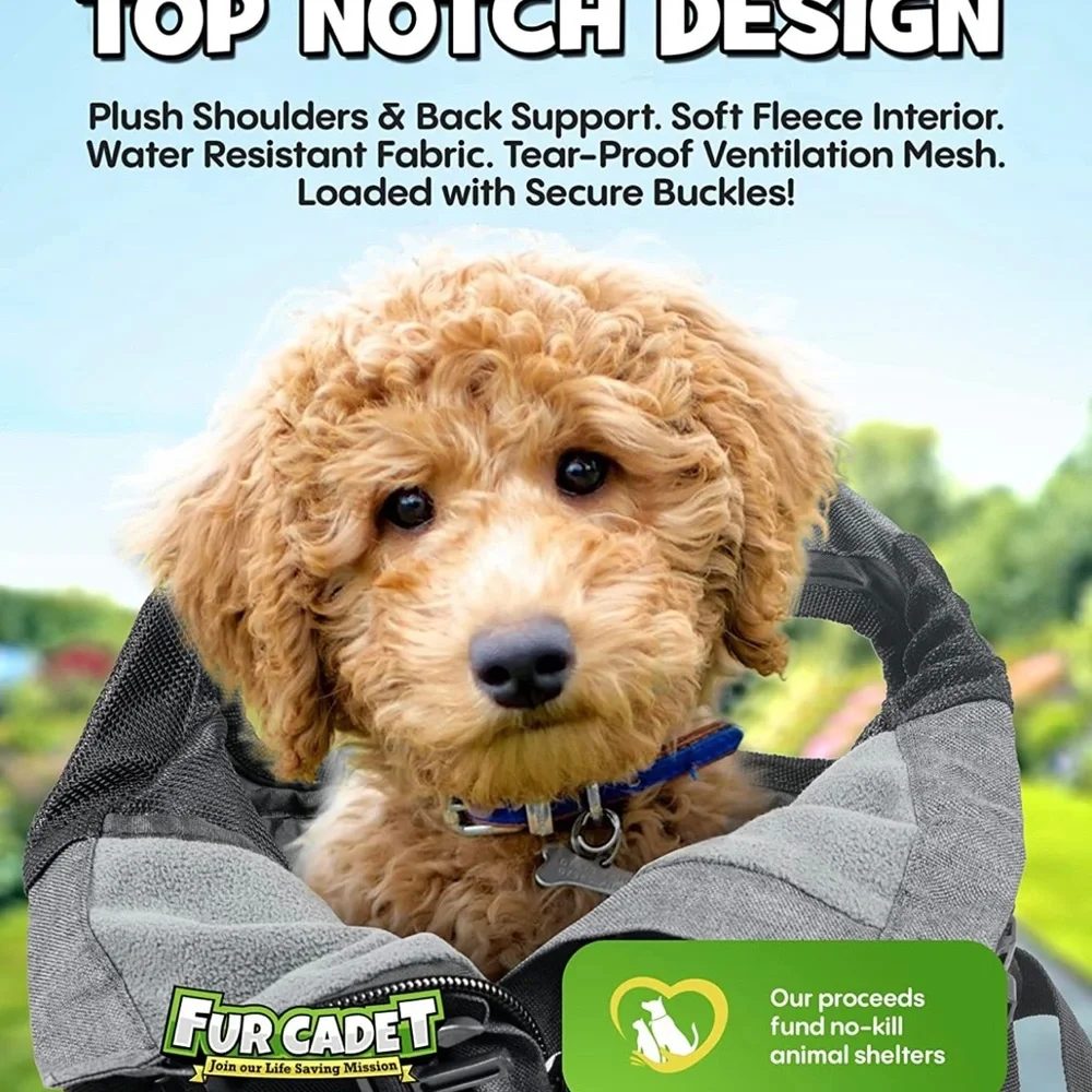 FURCADET Plush & Comfy Dog CarrierBackpack for Hiking & Selfie-Worthy Adventures